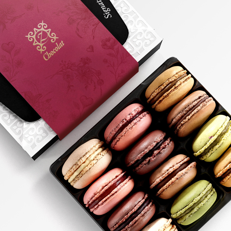 Macarons Signature Romantique – 12 macarons | zChocolat