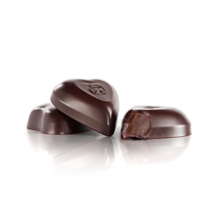 Dark chocolate heart of dark ganache infused with a Piedmont hazelnut praliné.