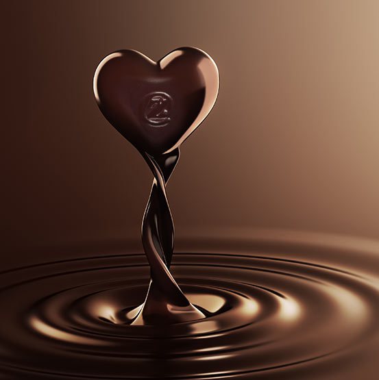A dark chocolate heart