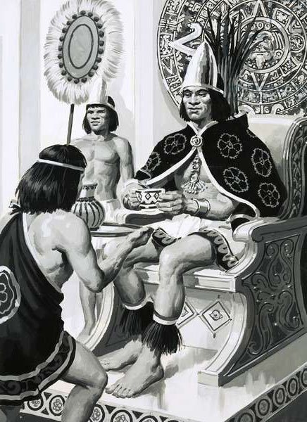 The Aztec emperor Montezuma served a cacao drink