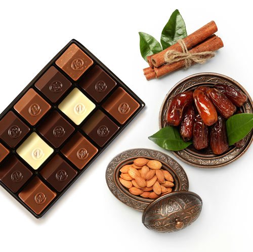 zChocolat chocolates with dates, almonds and cinnamon