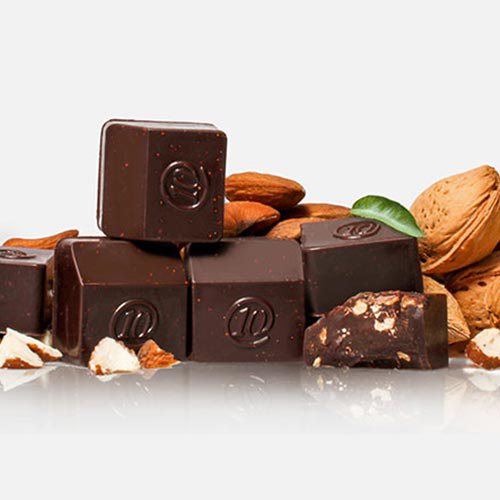 Dark chocolates with almonds